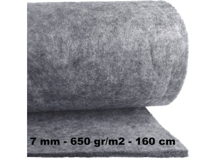 Technický filc 7 mm barva Šedá, šířka 160 cm