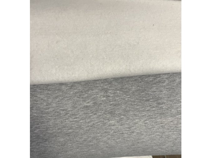 P21 SVĚTLE ŠEDÝ MELÍR počesaná teplákovina