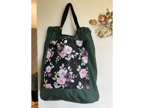 Kytky v černém - tmavě zelená