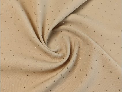 Krepová šatovka s kamínky - cappuccino