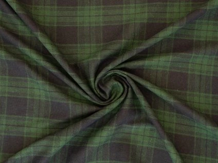 Flanel se vzorem kostky - tmavě zelená