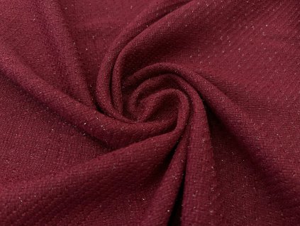 Tvídová látka s lurexem - vínová