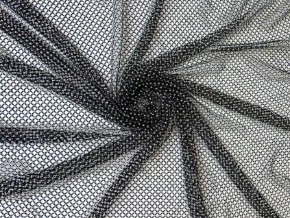 Černá strečová síťka s duhovými kamínky