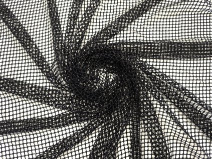 Černá strečová síťka s černými kamínky