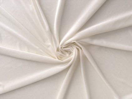 Samet velur elastický, ivory
