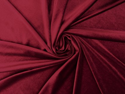 Samet velur elastický, tmavě červený