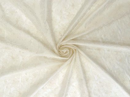 Vyšívaný tencel s krajkovým vzorem – Ivory