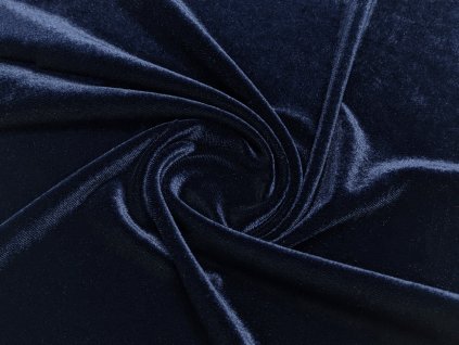 Samet velur elastický, tmavě modrá