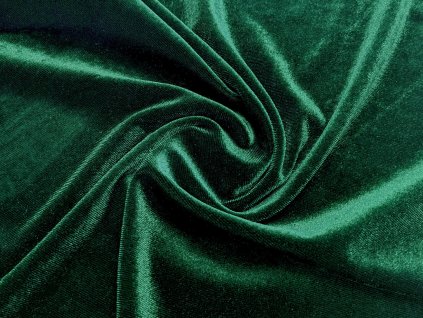 Samet velur elastický, smaragdová