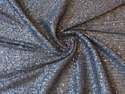 Flitrová látka na pružném tylu, šedá