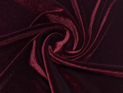 Samet velur elastický, burgundy
