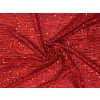 Červená flitrová látka na úpletovém tylu