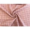 Tvídová látka s kostkovaným vzorem – růžový melír