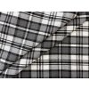 Flanelová látka – kostkovaný vzor černo-bílo-šedý