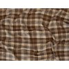 Flanel se vzorem kostky - kombinace hnědé