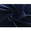 Samet velur elastický, tmavě modrá