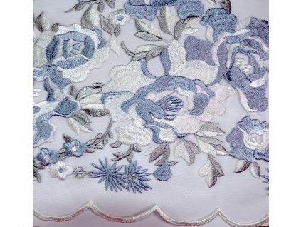 Krajka šedá s růžemi
