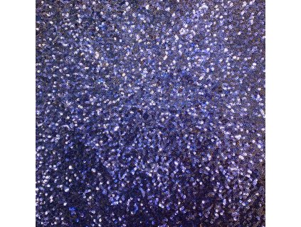 Pružný tyl s flitry, tmavě modrá