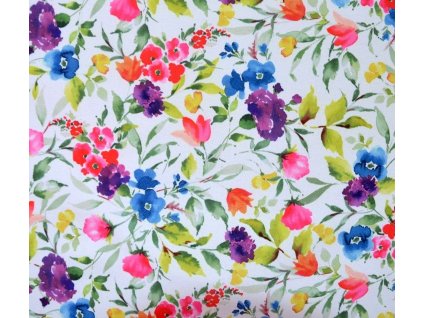 Softshell s fleecem, rozkvetlá louka, bílá