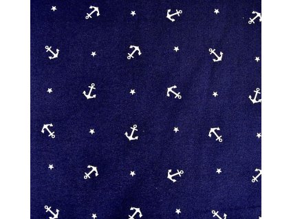 Modrý bavlněný úplet, kotvičky