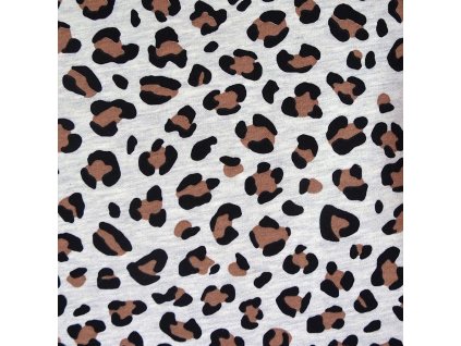 teplákovina bavlněná, leopardí vzor,béžová
