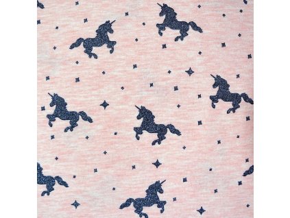 teplákovina růžová počesaná, jednorožci