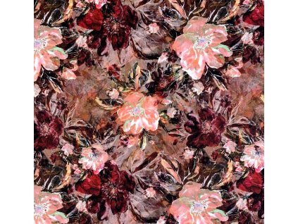 teplákovina bavlněná nepočesaná, růže, hnědá