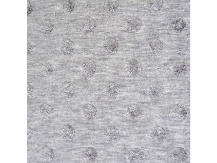 teplákovina nepočesaná, puntíky, šedá