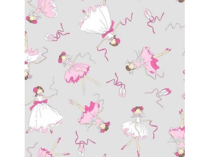 Šedá bavlna s baletkou