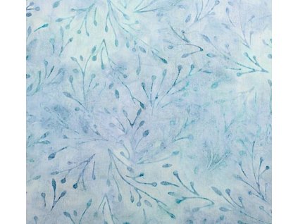 Modrý bavlněný popelín s batikou