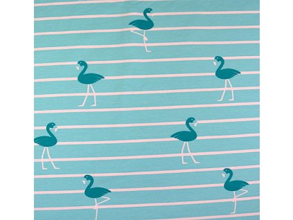 Tyrkysový úplet s plameňáky