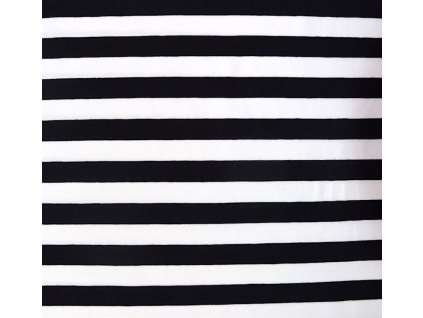 Bavlněný úplet pruhovaný, černá