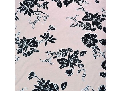 Viskózový úplet s růžemi,sv.růžová