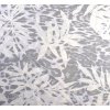 šifon vzorovaný, listy, sv. šedá