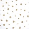 bavlněný úplet, zlaté hvězdičky bílá