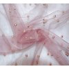Tyl světle růžový s perličkami