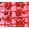 Červený tyl vyšívaný flitry