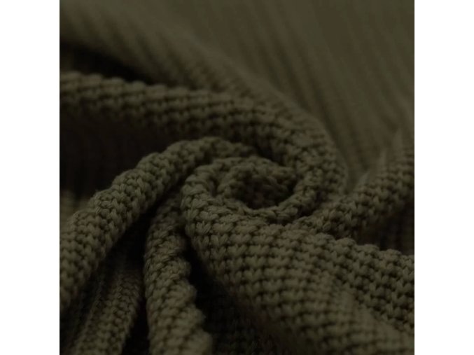 big knit fabric cardigan stitch Army green