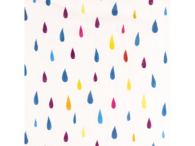 [S1405R 187071] [S1405R] Double Gauze Crinkled Printed Raindrops Snoozy Fabrics (Vícebarevná)