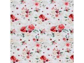 Jersey Fabric Rose Flower