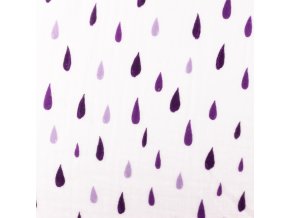 [S1405R 187075] [S1405R] Double Gauze Crinkled Printed Raindrops Snoozy Fabrics (Fialový)