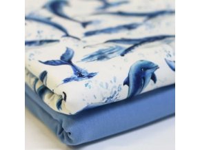 Jersey Cotton Fabric Dolphins And Whales.2 550x550