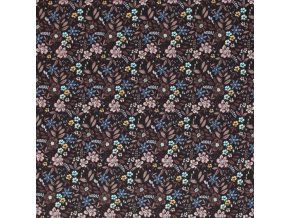 Jersey Cotton Fabric Mixed Flower Brown 1 1800x1800