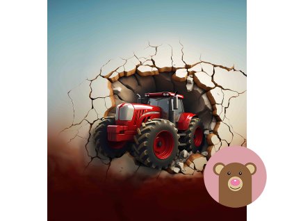 panel teplákovina - Traktor červený