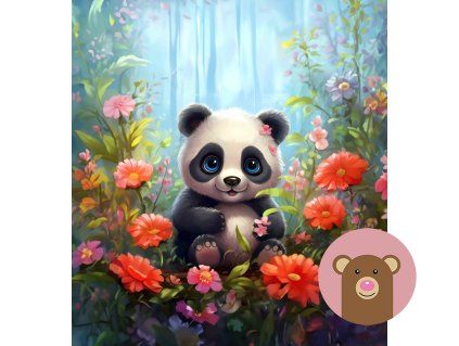panda s květy