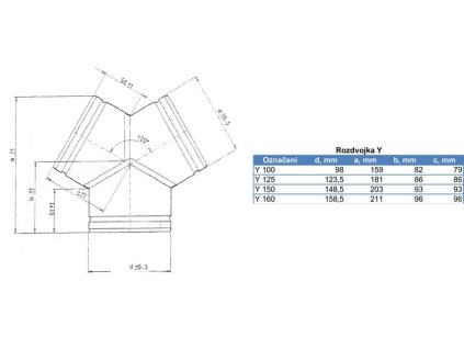 22011 rozdvojka y 160 mm pozink