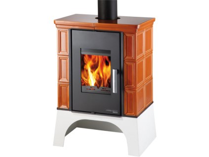 Haas+Sohn EBOLI AL II s výměníkem+vychl. smyčka, karamel kachle  0332315740000