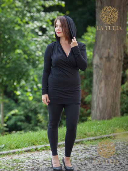 La Tulia mikinové šaty Café noir (3)