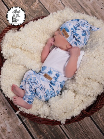 Novorozenecký set čepička s uzlem a dupačky dárek pro miminko Baby shower Taška do porodnice La Tulia (4)