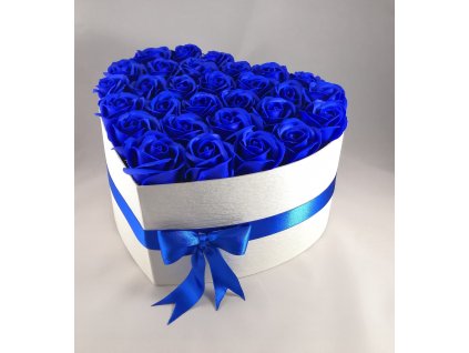 Mýdlové růže modré v srdíčku